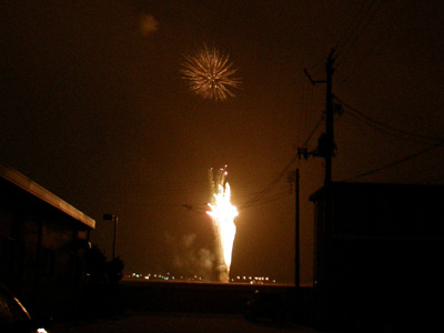 田上町の除夜の花火